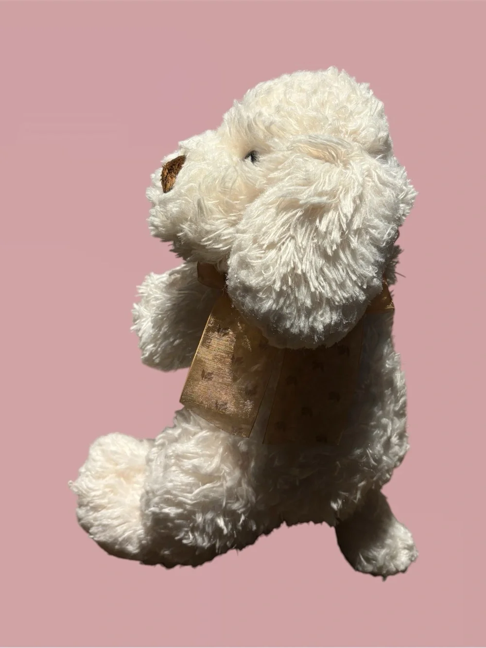 Ty Classic Rabble Dog Plush Beige Shaggy Long Hair Brown Nose Floppy 14”